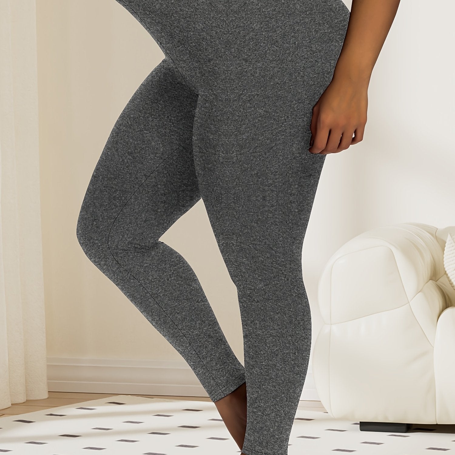 Leggings de yoga de talla grande para mujer de cintura alta con control de abdomen y tela suave