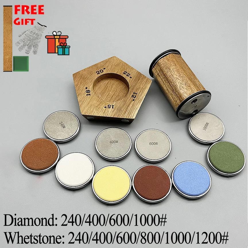 Набор точилок для ножей из алмазной наждачной бумаги, 5 углов, магнитный держатель, кухня