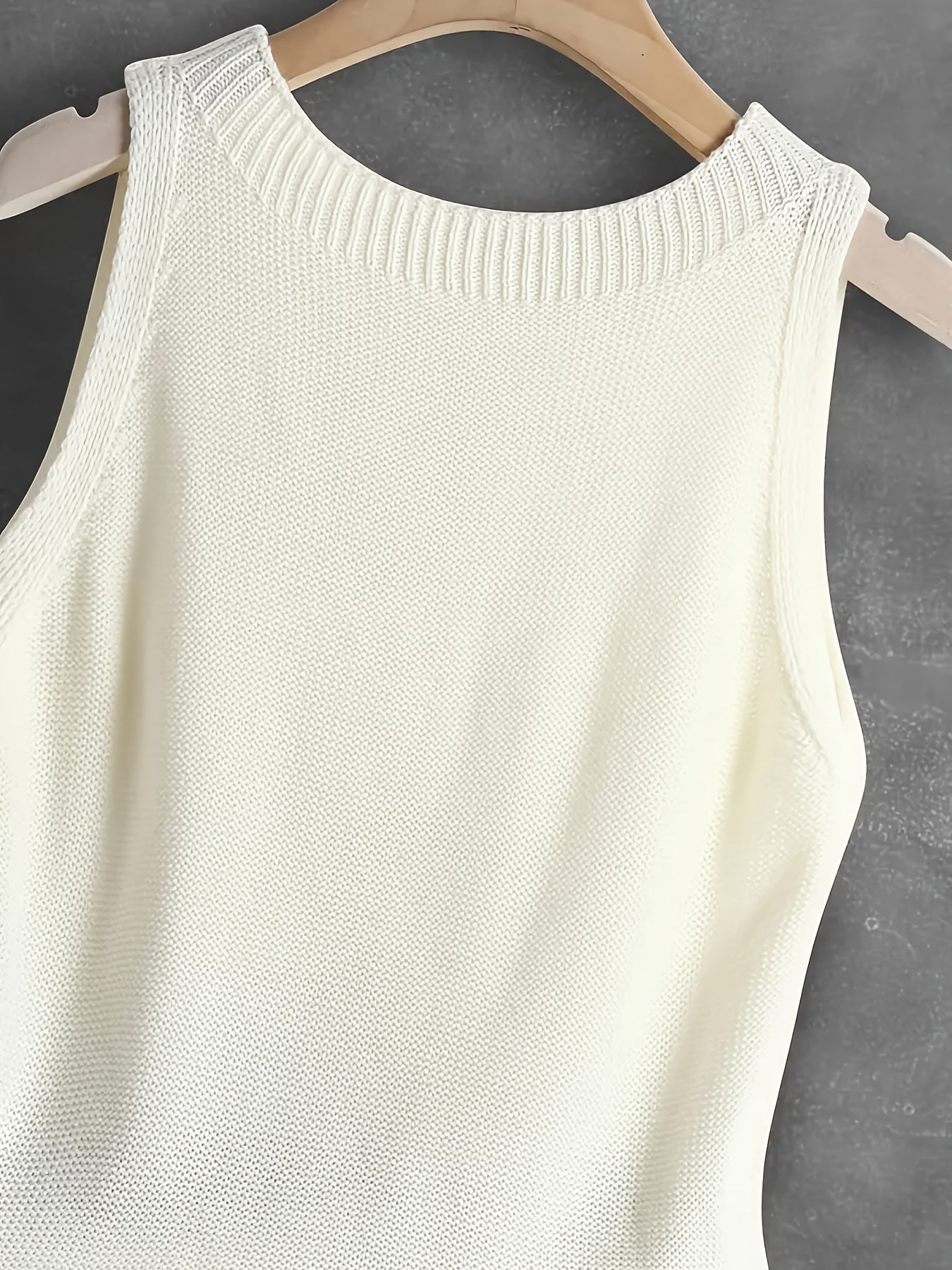 Топ без рукавов для женщин больших размеров с ребристой текстурой, универсальная повседневная рубашка однотонного цвета