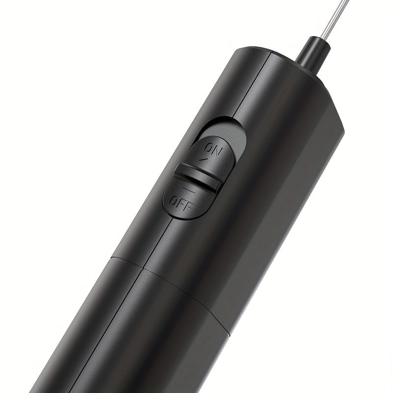 Electric Milk Frother Handheld Cream Whisk Black Battery-Operated for Coffee Latte Art