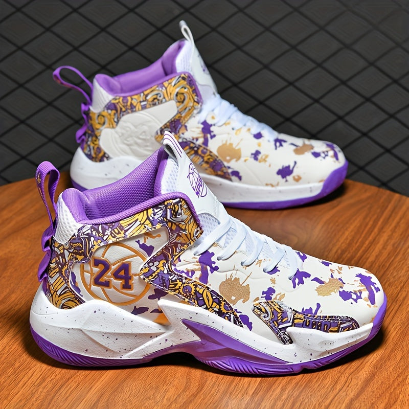 Erkaklar uchun yuqori to'plangan basketbol krossovkalari - qulay, sirpanmaydigan, mustahkam bog'ichli, barcha mavsumlar uchun.