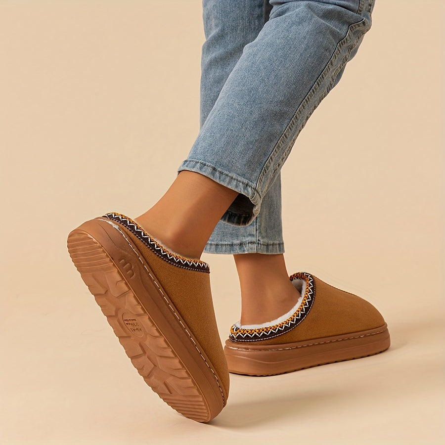 Теплые и нескользящие домашние и уличные тапочки для женщин с толстыми подошвами