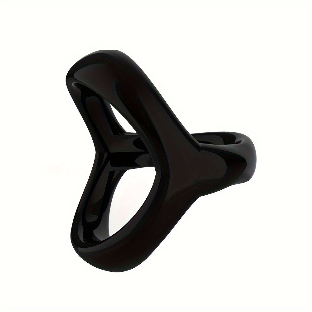 Men 3-in-1 Silicone Penis Ring Delay Ejaculation Enlarger Sex Toy