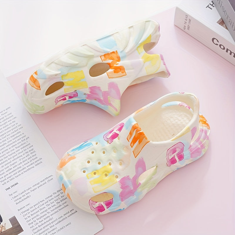 Kids EVA Clogs for Boys and Girls Lightweight Non-Slip Abrasion-Resistant Cartoon Patterned Outdoor Shoes