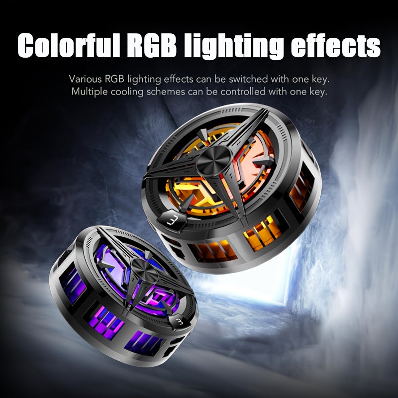Портативный магнитный охладитель с цифровым дисплеем, тихий вентилятор для мобильных игр и прямых трансляций, питается от USB, совместим со всеми телефонами и ноутбуками, пластиковая конструкция.