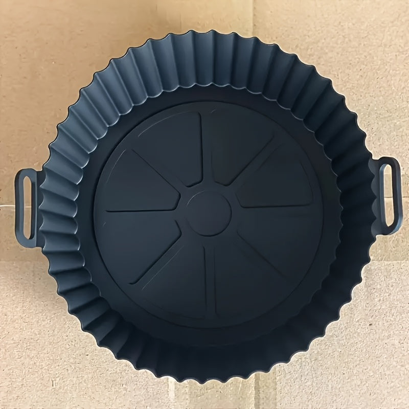 Qayta ishlatiladigan Silikon Havo Fryer Qopqog'i uchun 3QT-5QT Non-Stick Issiqlikka chidamli Ko'k Qora