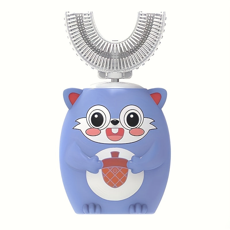 Youngsters U-Shaped Electric Toothbrush Compact Rechargeable Cartoon Design