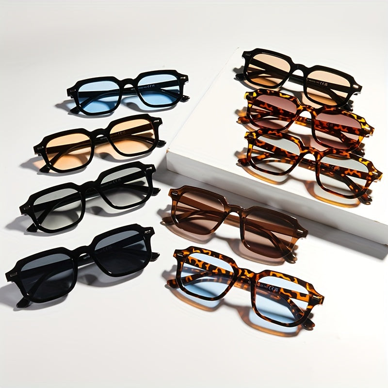 Katta kvadrat moda quyoshdan himoyalovchi ko‘zoynaklar ayollar uchun retro ko‘cha uslubi bilan metall g‘iloflar bilan