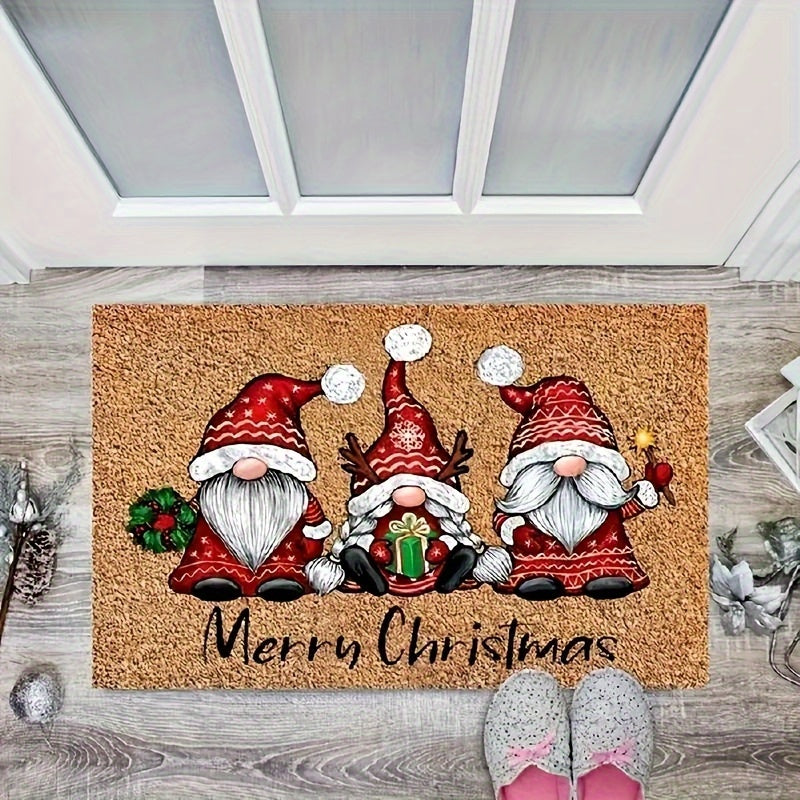 Christmas Gnome Door Mat Non-Slip Indoor Outdoor Entry Rug