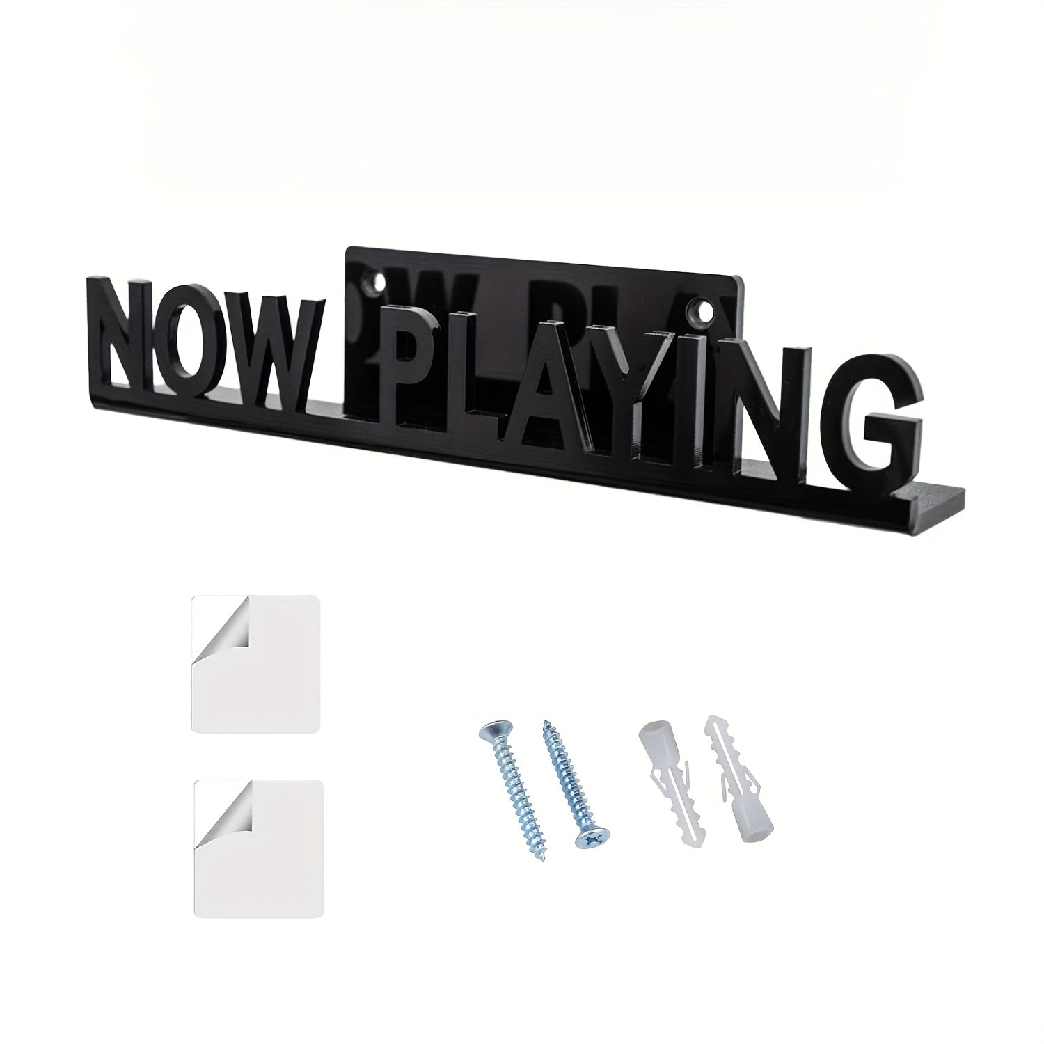 Wall-Mounted Vinyl Record Holder with Now Playing LP Display for Living Room or Shelf