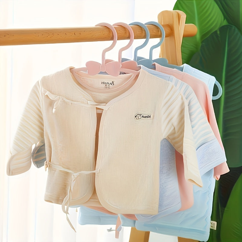 Set of 10 Plastic Baby Hangers with Bow Design for Nursery and Kids Room