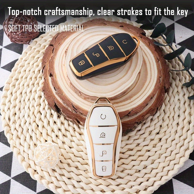 Car Key Fob Cover TPU 4-Button Protective Scratch-Resistant Durable for EV