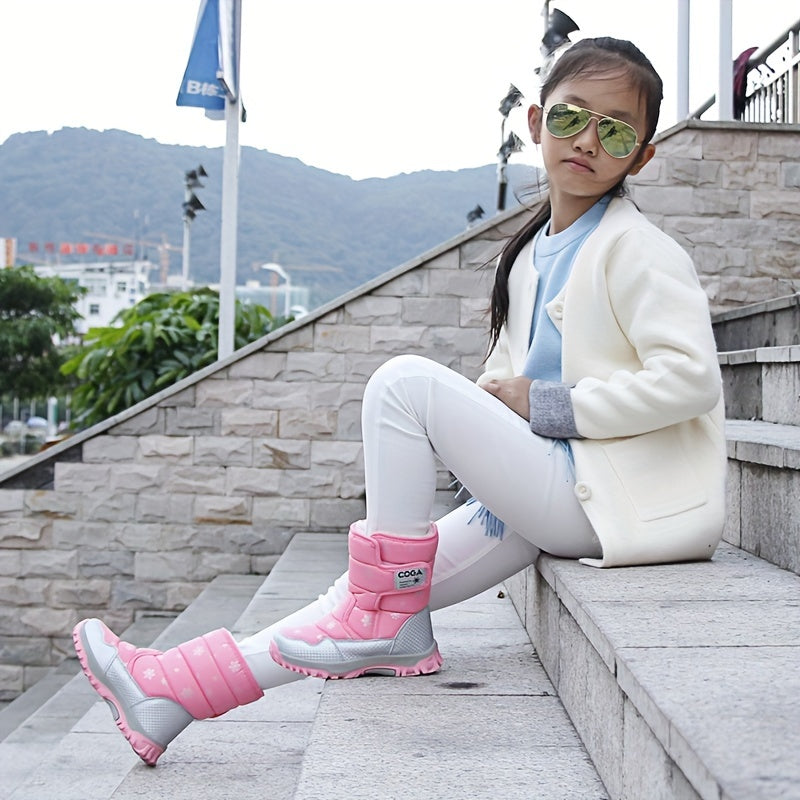 Kids' Snow Boots High-Top Casual Winter Hiking Waterproof PU Nylon TPR Sole