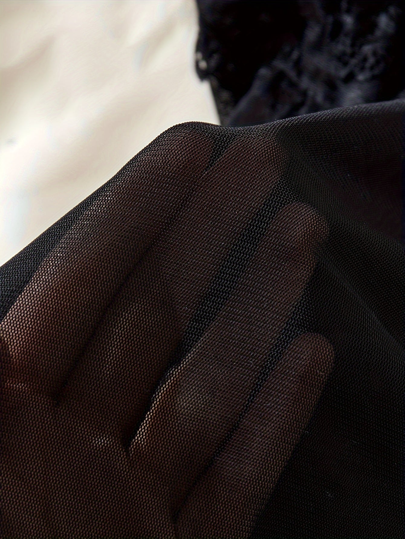 Bir rangli dantel pijama to'plami, kamon V bo'yin, orqa qismi ochiq tunika, thong, jozibador ichki kiyim va ayollar uchun ichki kiyim.