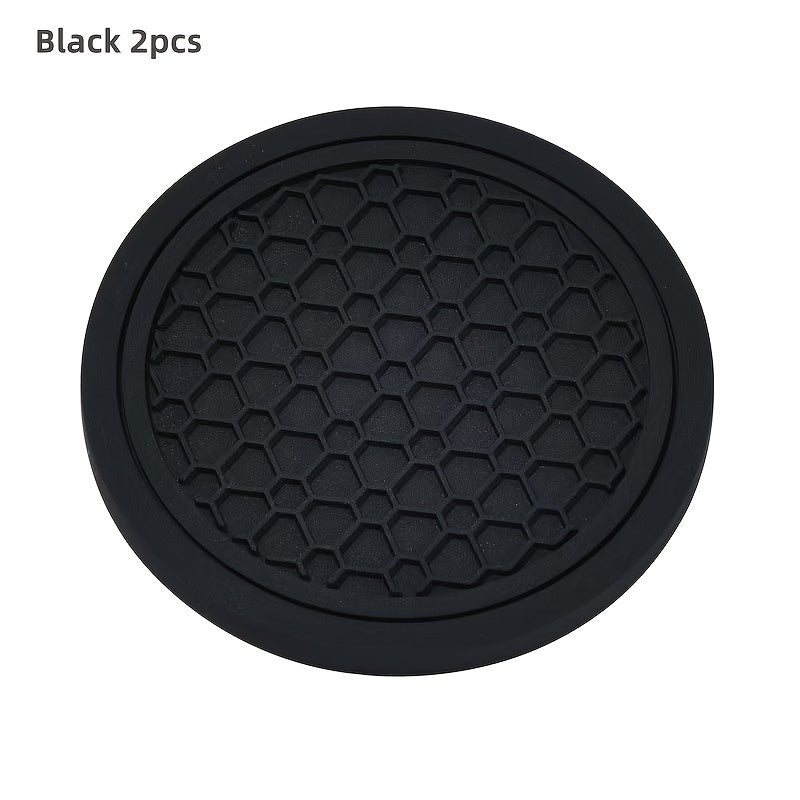 2PCS Car Coasters Honeycomb Pattern Non-slip Dustproof Drink Holder Protector