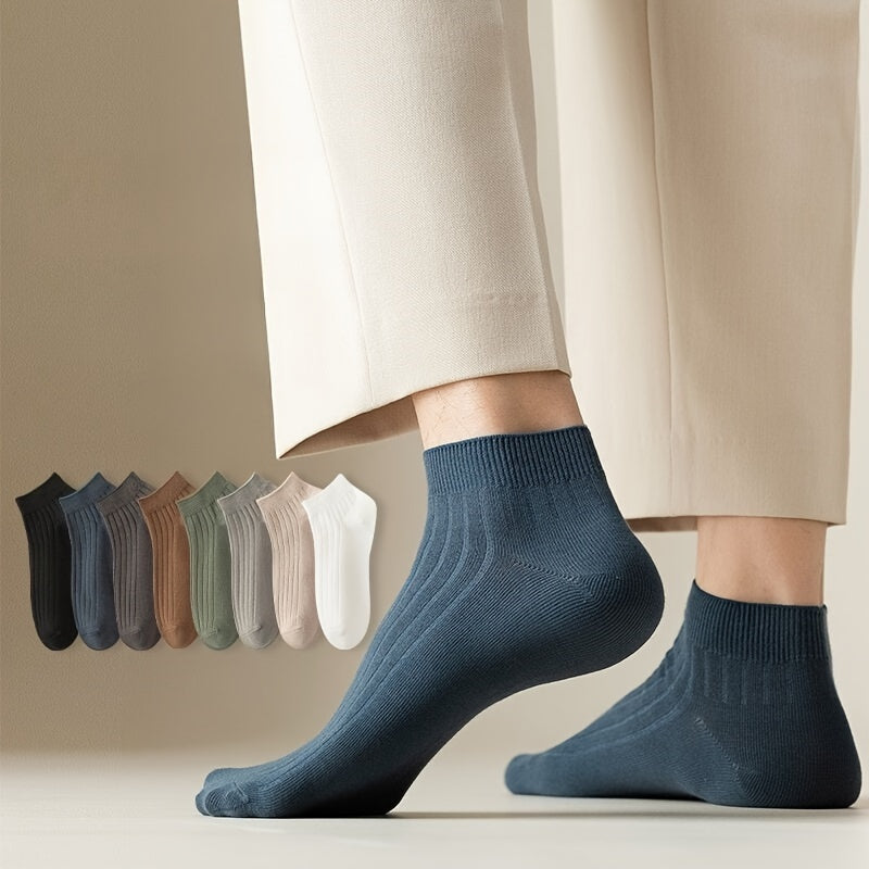 Set de 5 calcetines cortos para hombre, transpirables y que absorben la humedad, de poliéster y spandex, verano