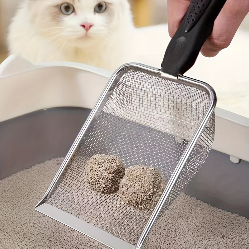 Stainless Steel Cat Litter Scoop with Deep Shovel for Easy Cleaning