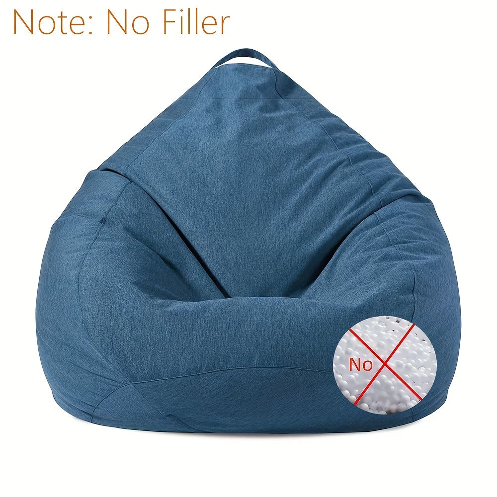 Art Deco Linen Bean Bag Chair Cover with Handles Soft Durable Fabric for Living Room