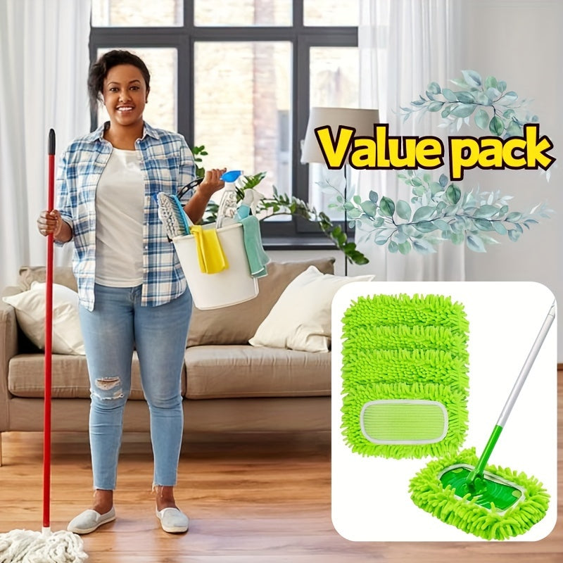 Set of 4 Microfiber Mop Pads Reusable Washable for Dry Wet Cleaning
