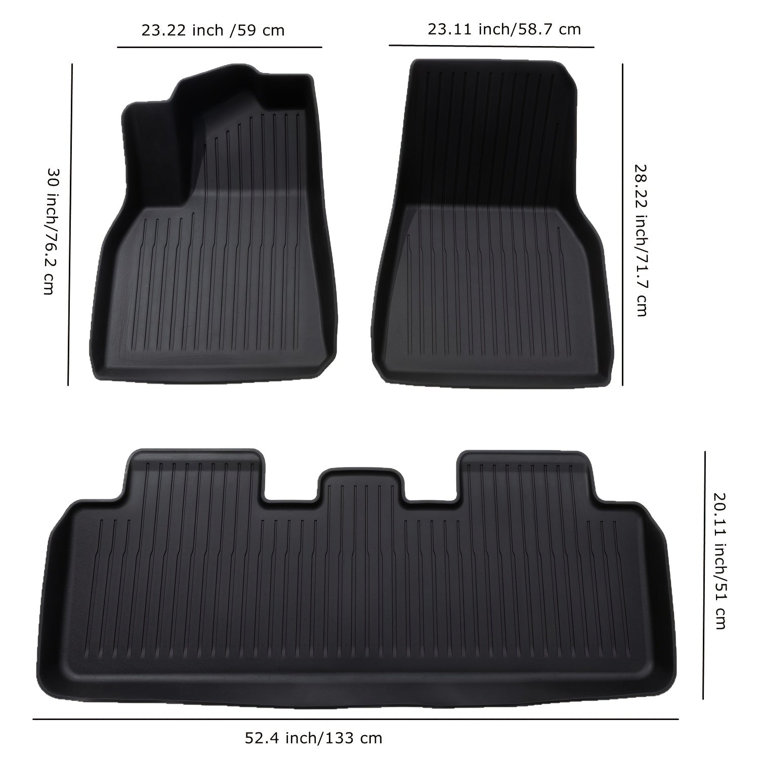 All-Weather TPE Floor and Trunk Mats for Model Y 2020-2024 5-Seater