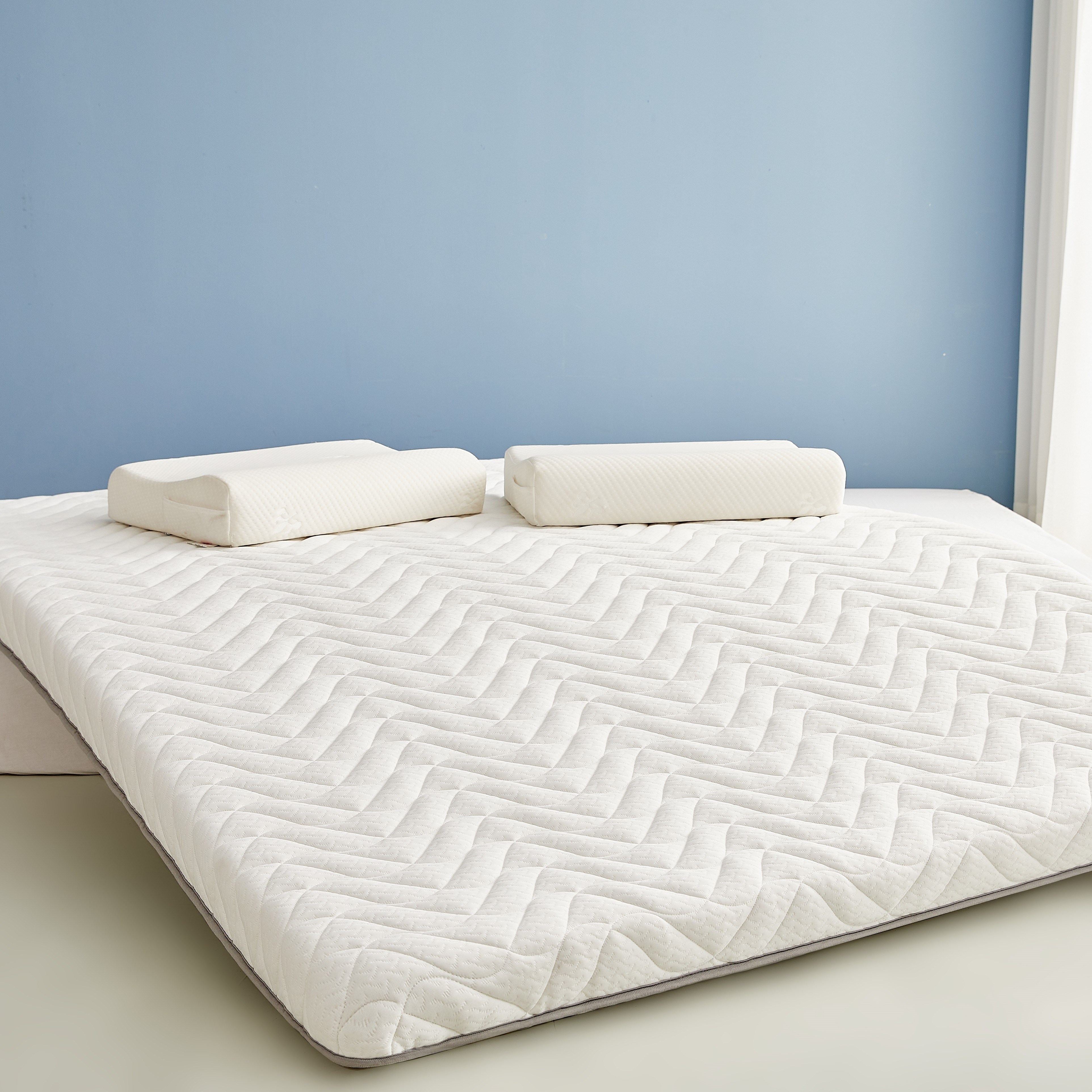 Breathable Non-Slip Mattress Pad 6-8cm Thick Polyester Woven Fabric White