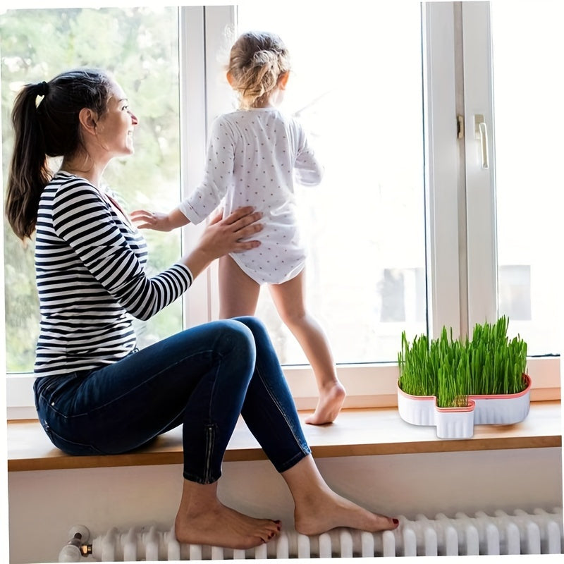 Double-Layer Detachable Cat Grass Growing Kit Reusable Hydroponic Sprouting Tray