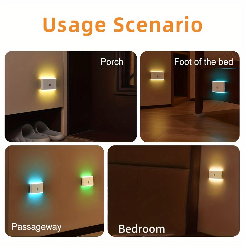 Rechargeable LED Motion Sensor Light with 5 Colors Adjustable Temperature Magnetic Mount for Home Use