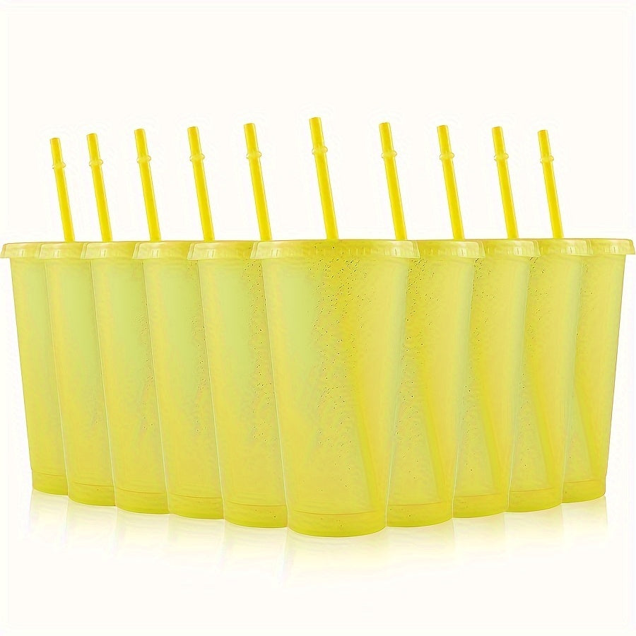 10 штук многоразовых стаканов объемом 24oz с крышками и трубочками, без BPA, для вечеринок и собраний