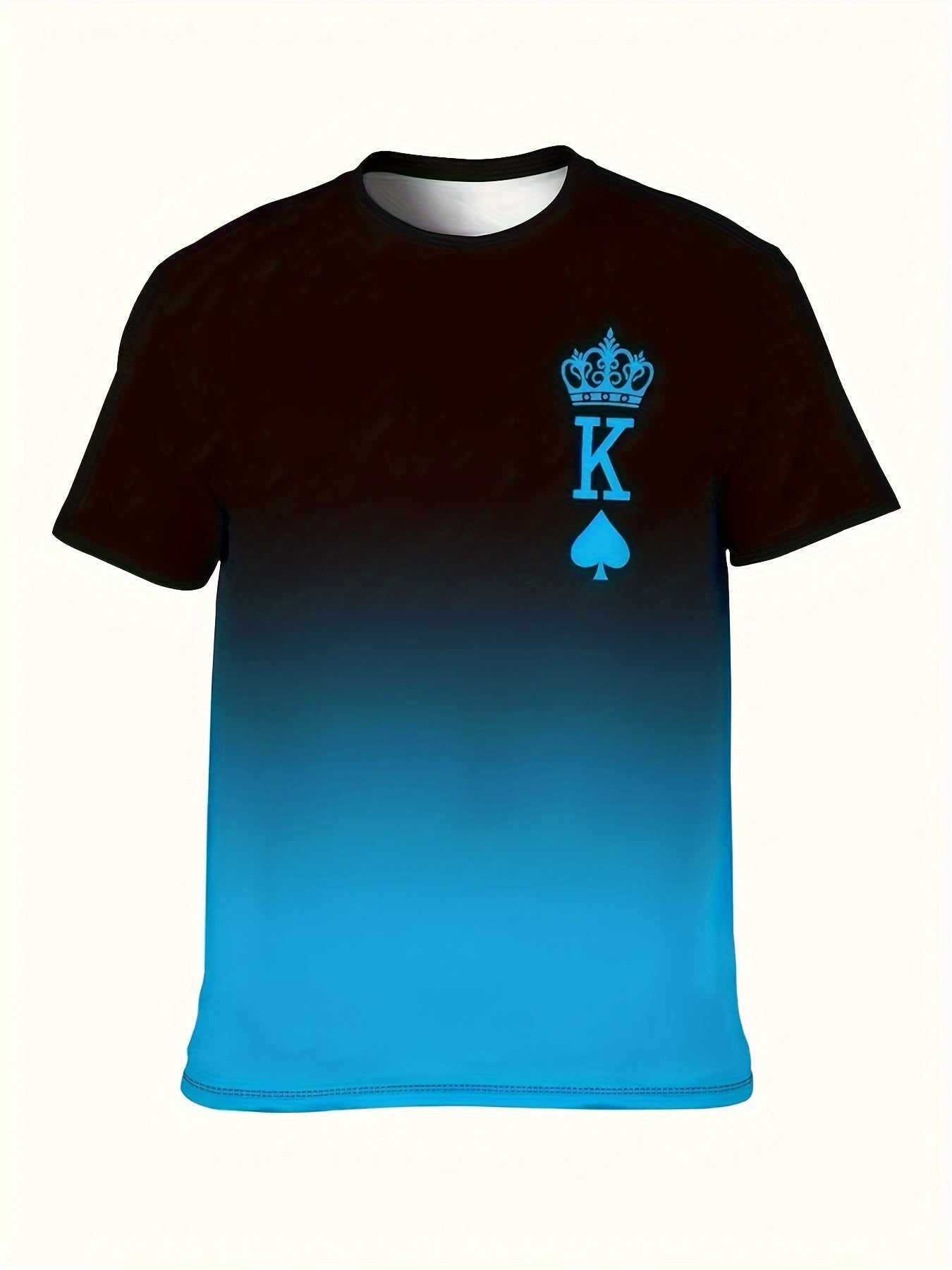 Traje deportivo casual para hombre de manga corta con estampado en toda la prenda de punto de poliéster para verano