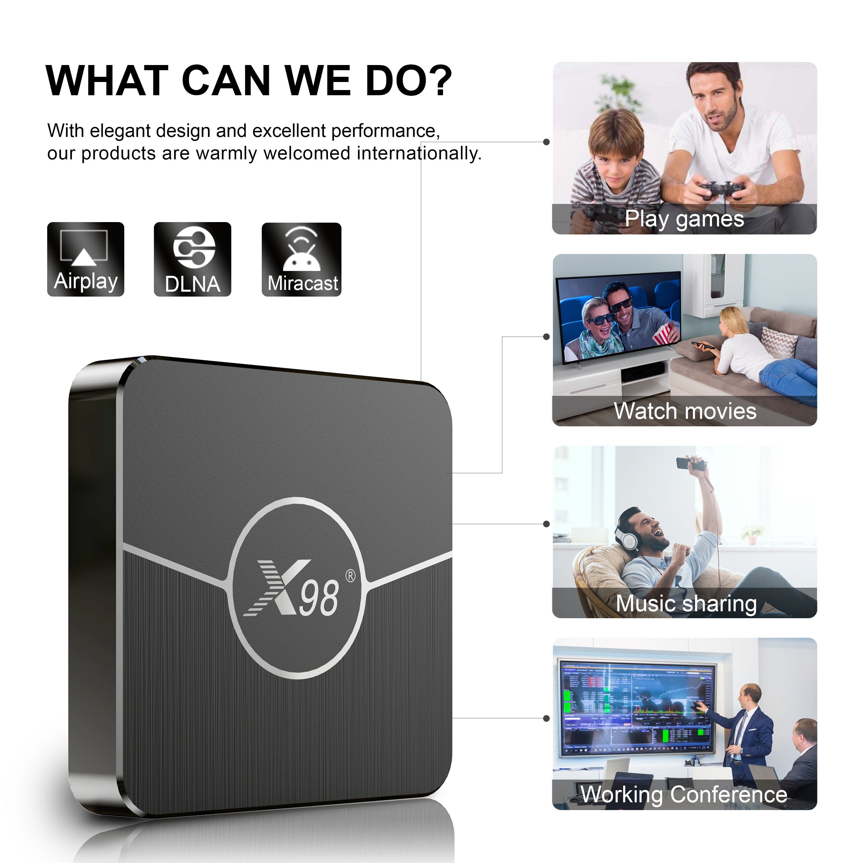 Smart TV Box Android 11 Amlogic S905W2 H.265 AV1 Dual Wi-Fi Media Player