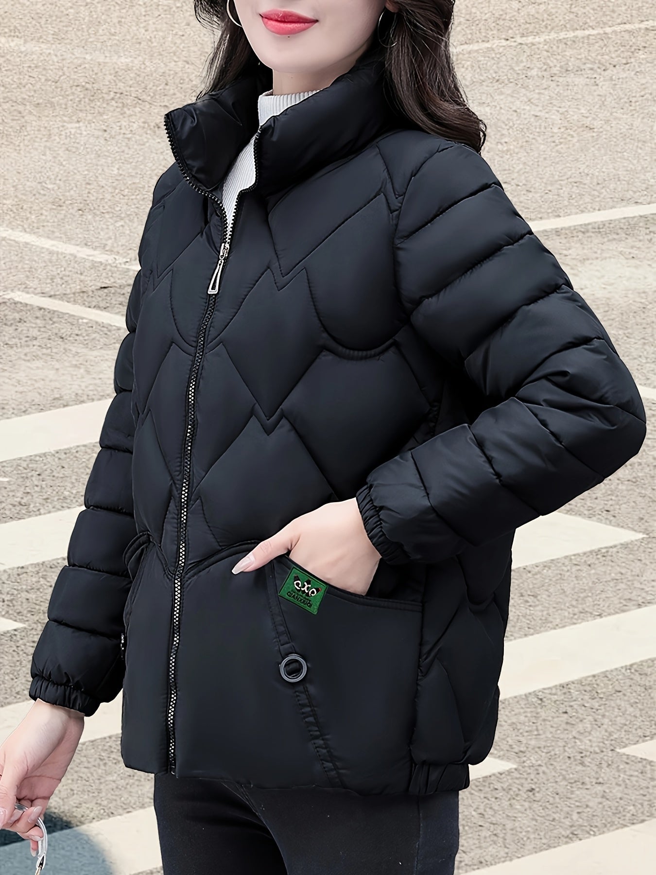 Women's Embroidered Polyester Ruffle Sleeve Coat with Pleated Hem