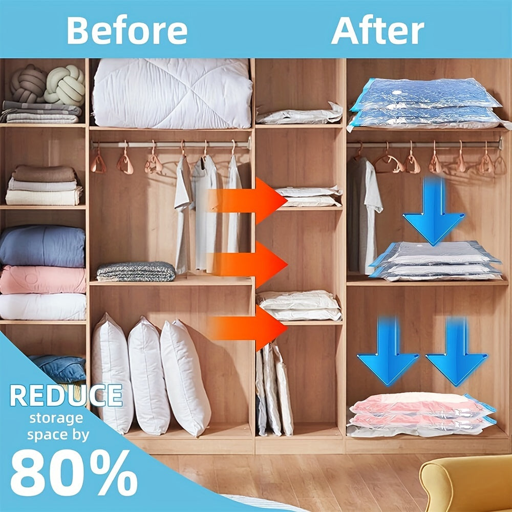 3-5 ta vakuum saqlash sumkasi to'plami kiyimlar va yostiqlar uchun joyni tejovchi