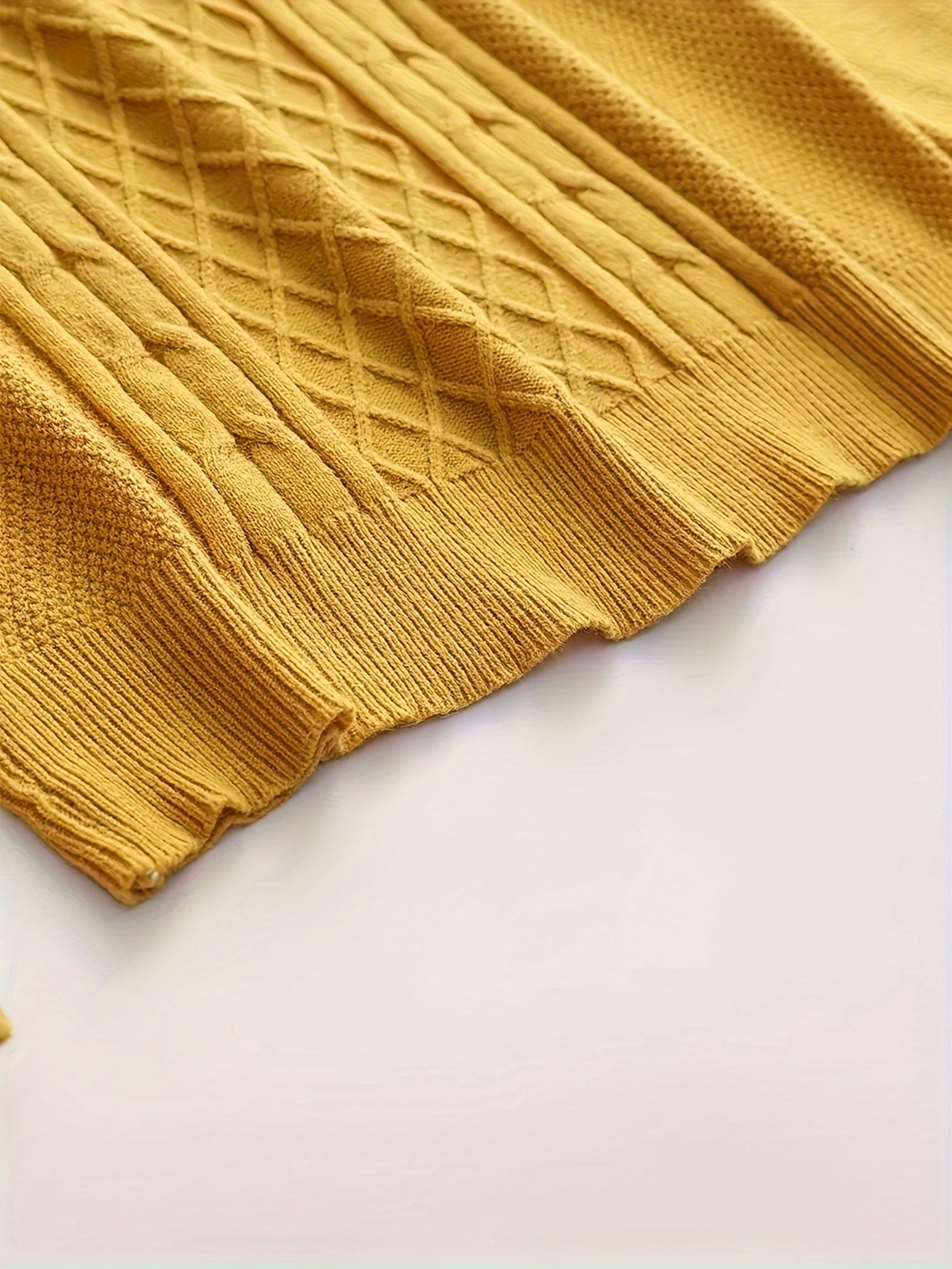 Men's Cable Knit Turtleneck Sweater Fall Winter Long Sleeve Solid Color Stretch Pullover