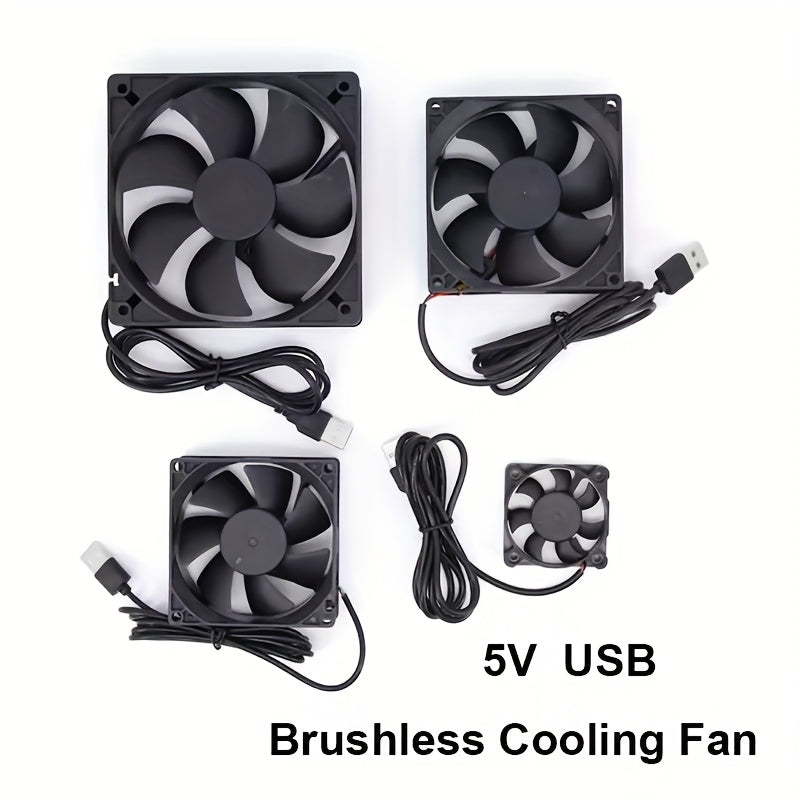Quiet 5V USB Computer Cooling Fan for PCs CPUs Routers 5010 6010 8010
