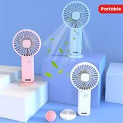 Portable Handheld USB Rechargeable Fan for Small Desktops and Eyelash Care