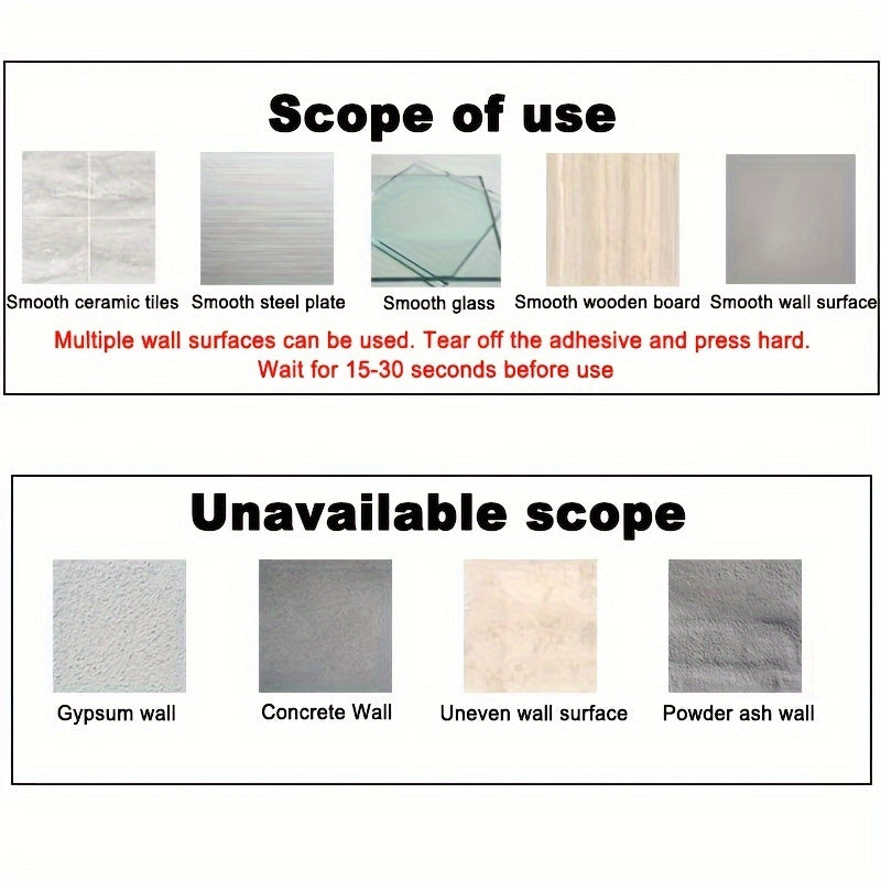 4-Pack Adhesive Hooks Non-Slip Traceless for Kitchen Bathroom Bedroom Utility