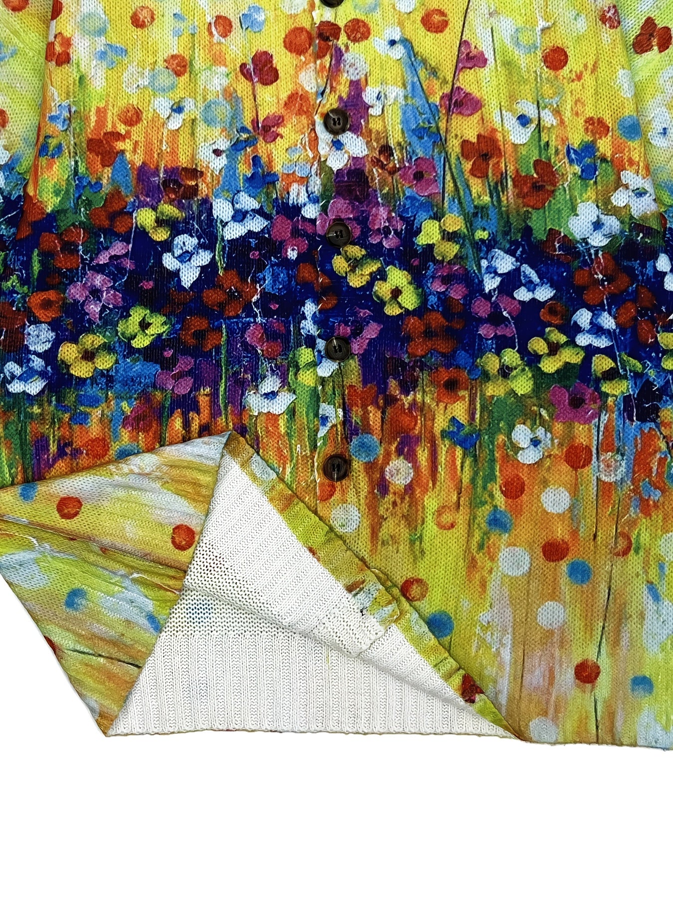 Cárdigan de mujer talla grande con estampado floral, suéter ligero de primavera y otoño con abertura frontal