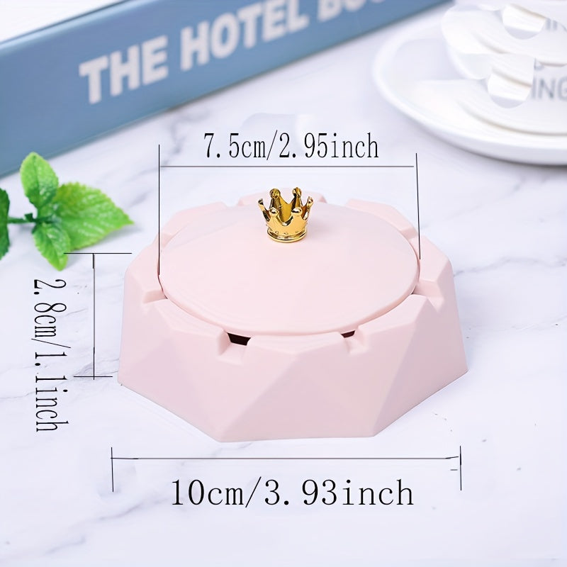 Crown-Style Ashtray with Smokeless Design for Home and Office Decor