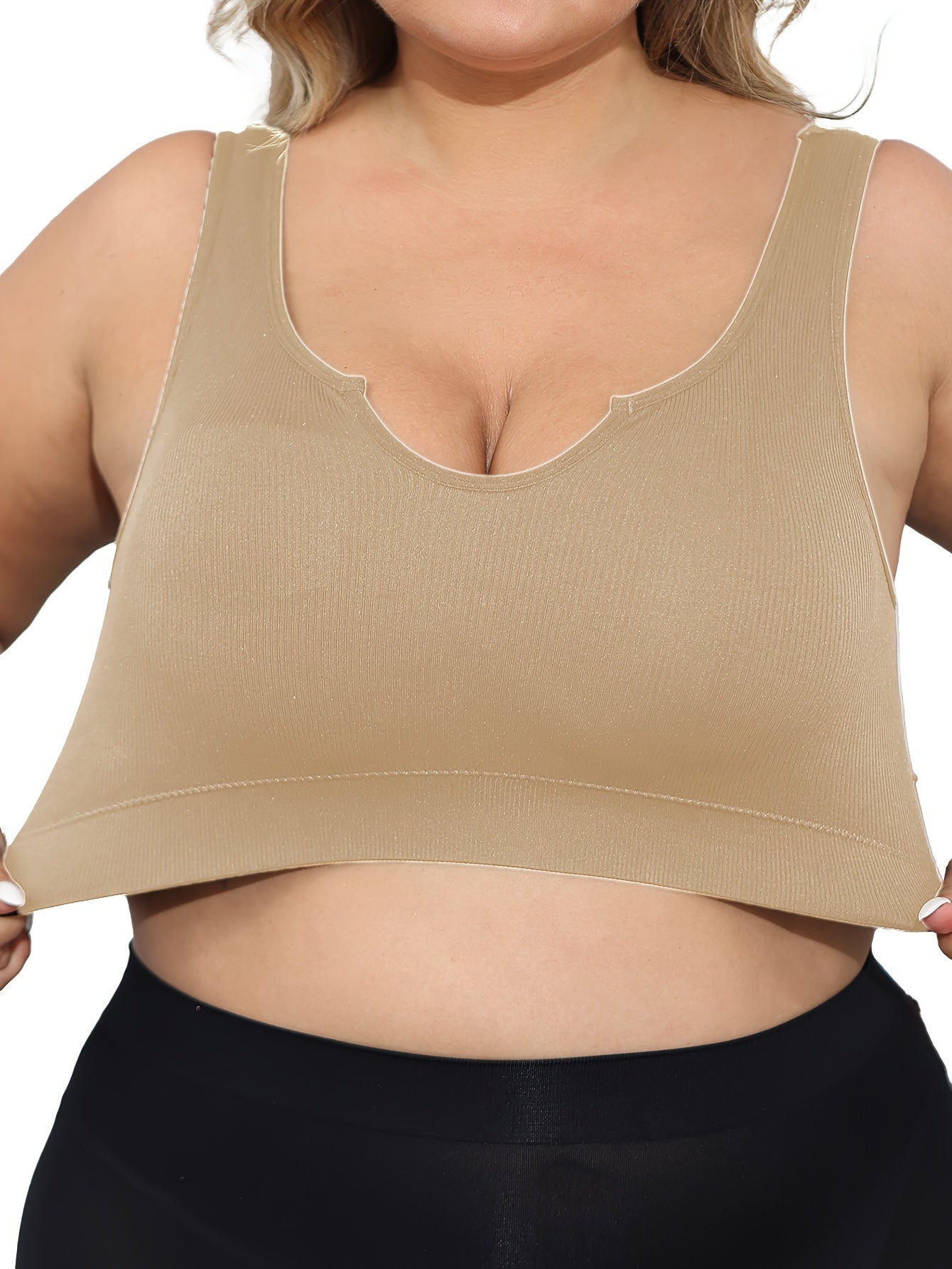 Women's Seamless Breathable Casual Low-Collar Bra with Chest Pad
