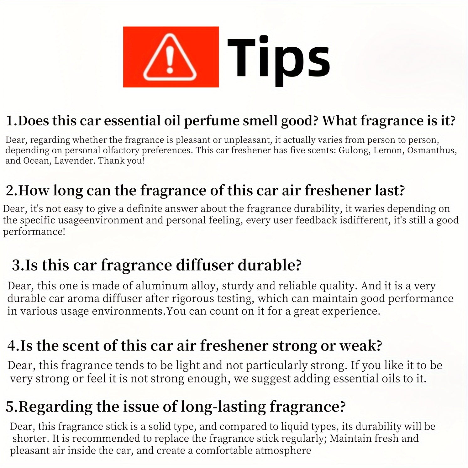 6 Pieces Car Air Freshener Aluminum Alloy Diffuser with 5 Refills Odor Eliminator