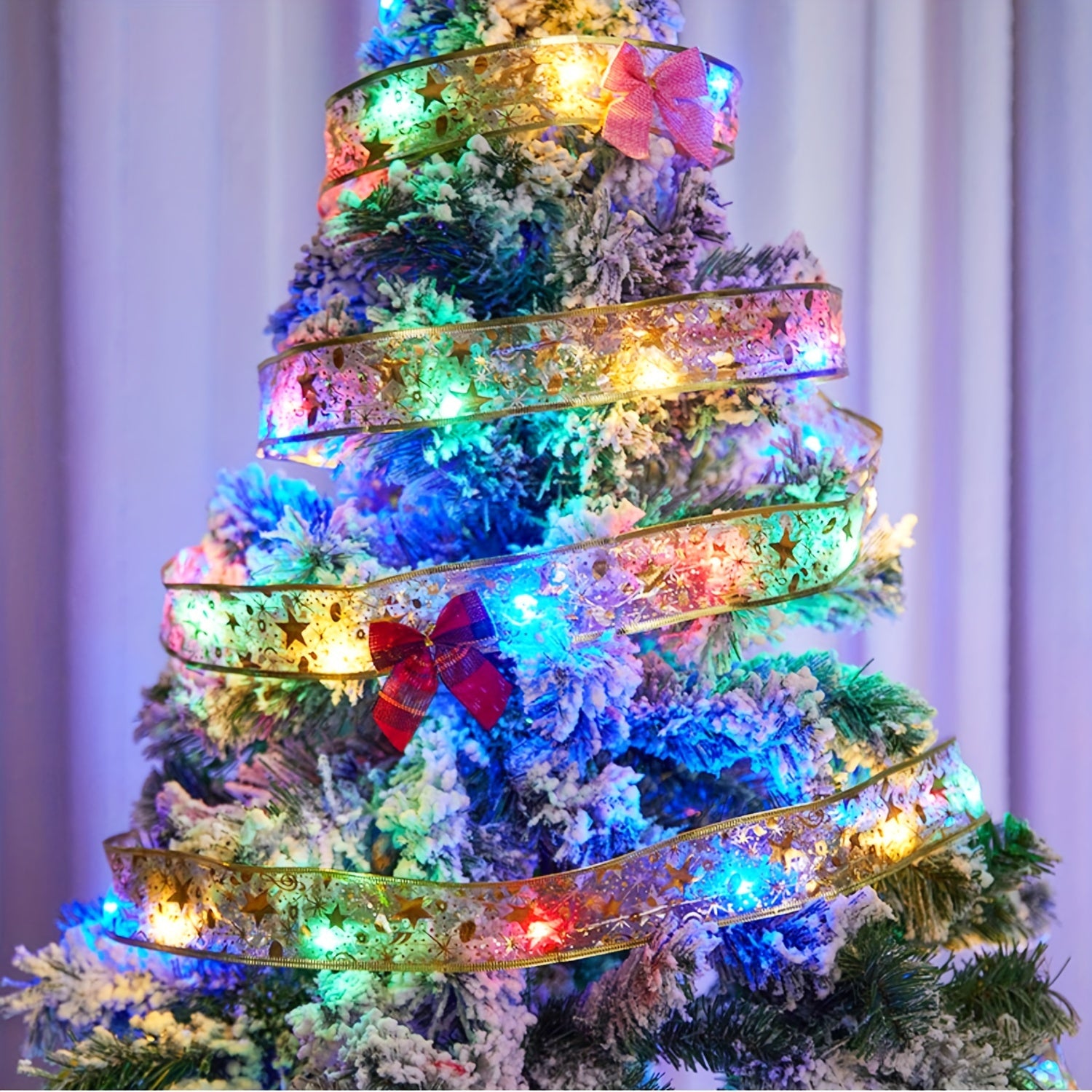 Rojdestvo LED chiziqli chiroqlar 6.5ft 20pcs Velur pardoz chiroqlari ichki va tashqi bezak