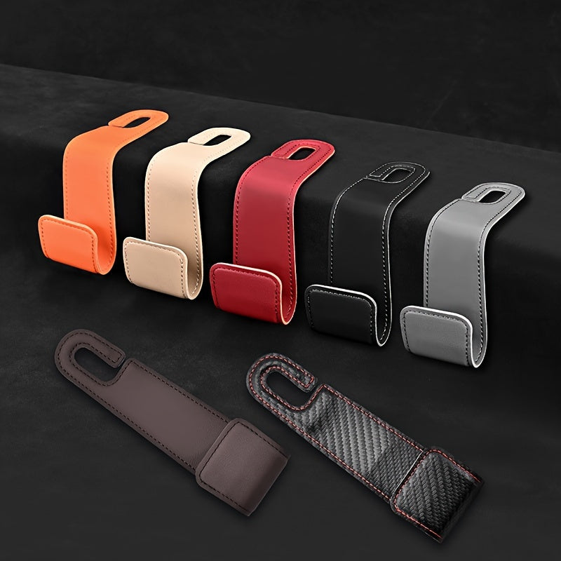 Universal PU Leather Car Seat Hook Hidden Storage Load-Bearing Organizer