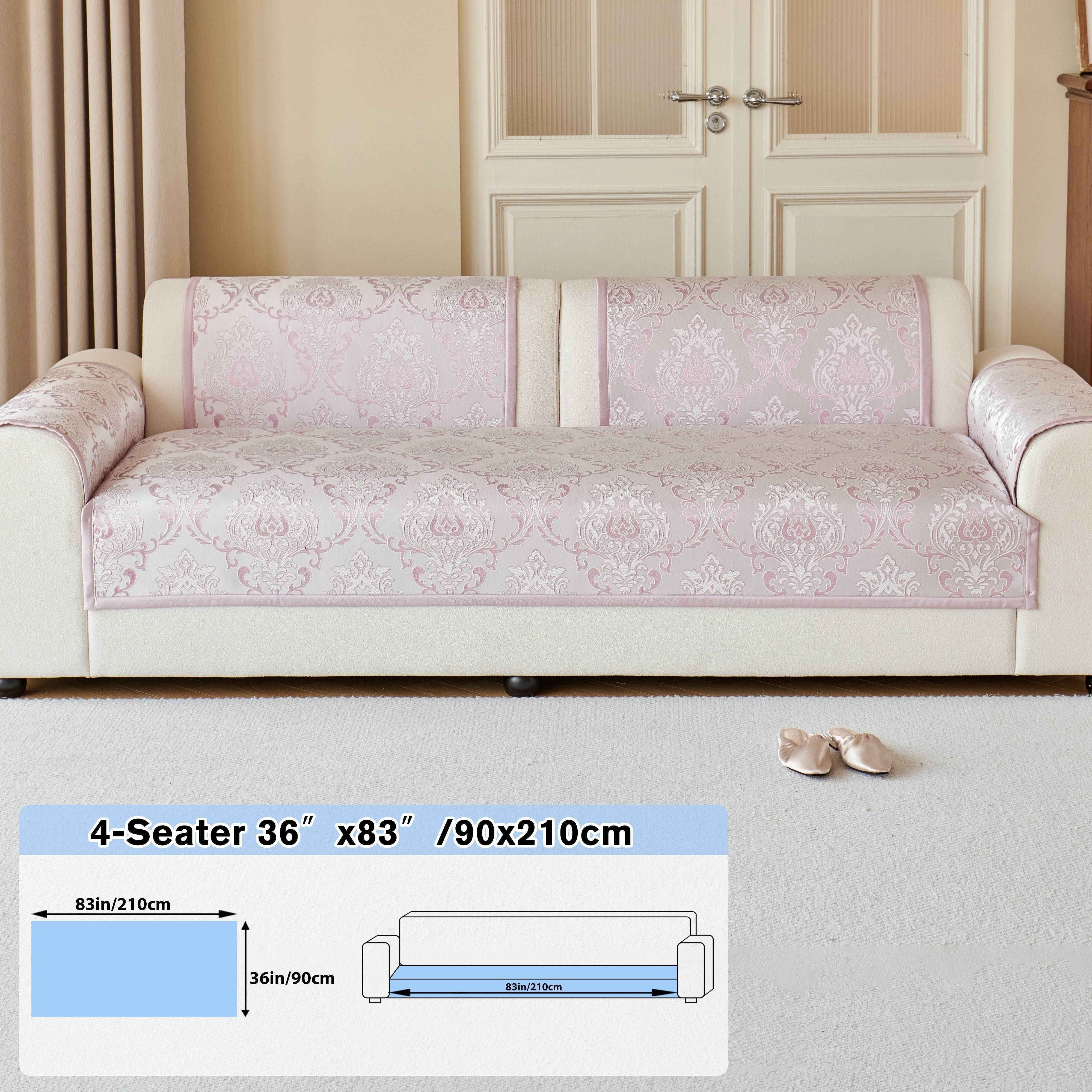Серый цветочный чехол на диван для 1-4 мест, безопасный для домашних животных, нескользящий, моющийся в машине, из шенилла жаккарда, современный
