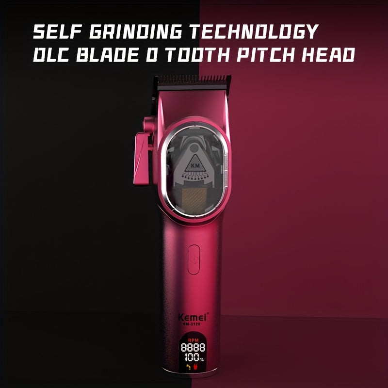 Professional Hair Clippers DLC Blade Micro-Tuning USB Rechargeable LCD Display Lithium Battery 2120