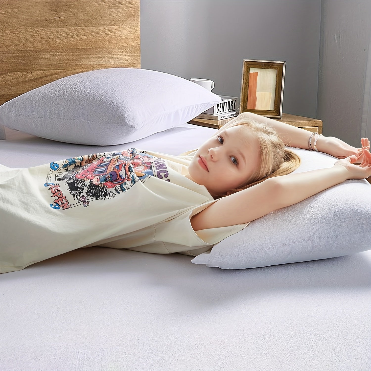 Waterproof Velvet Pillowcase 60-Thread Count Washable Smooth Plain Weave