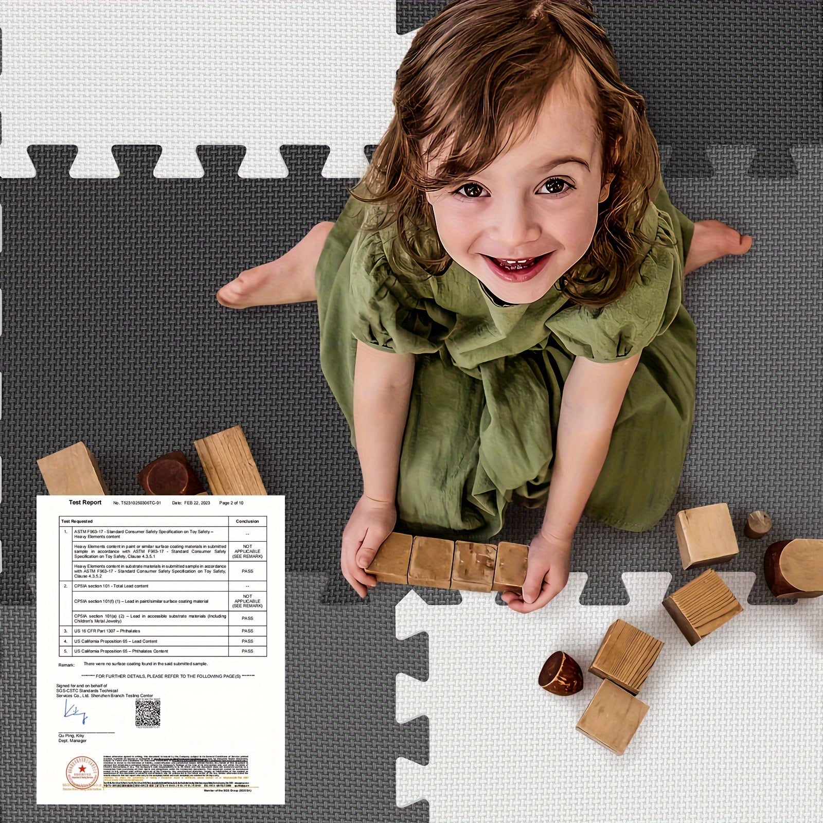 Waterproof Soft PE Foam Playmat for Babies and Kids 12 Tiles Indoor Outdoor