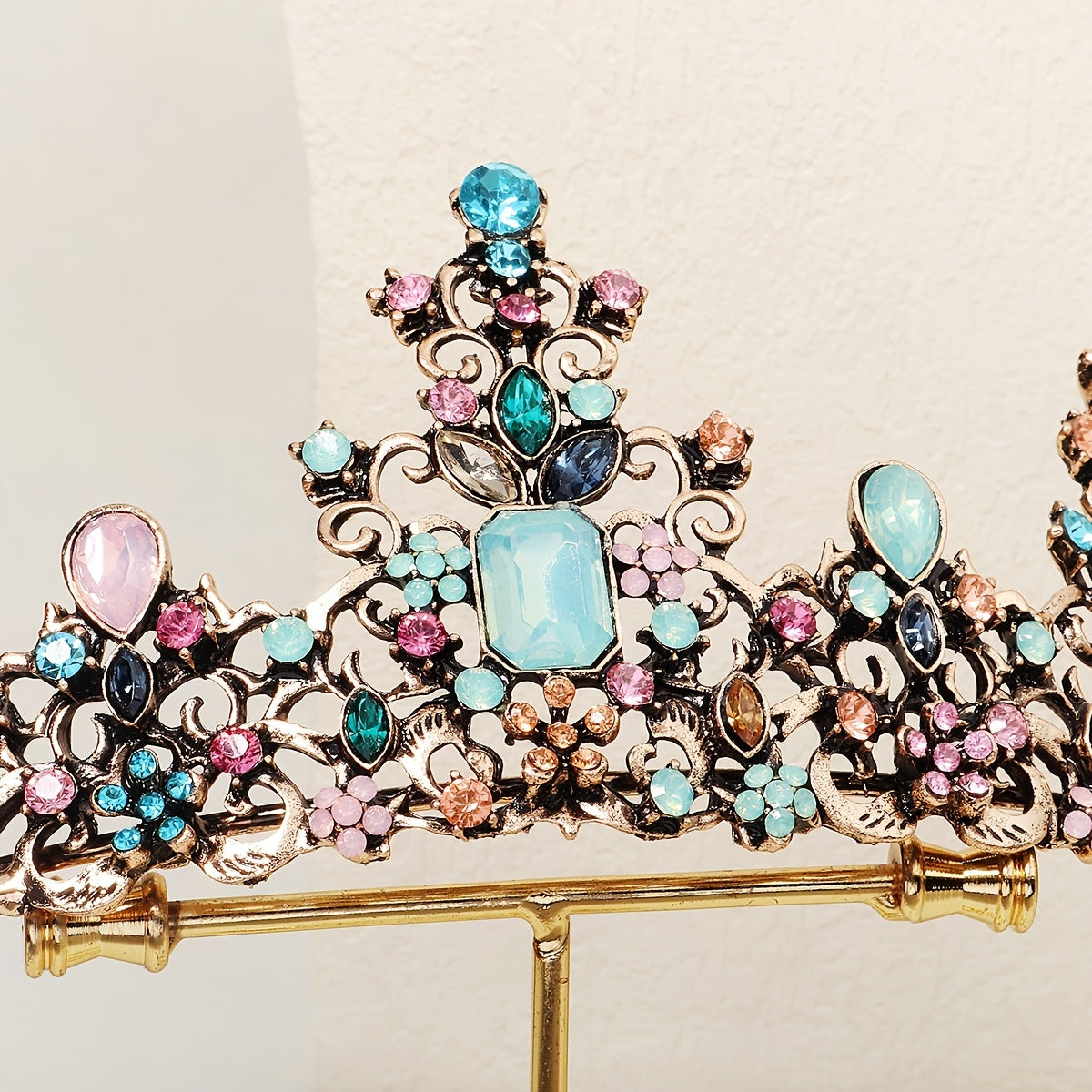 Цветная корона-ободок из сплава драгоценных камней для вечеринок, свадеб и косплея