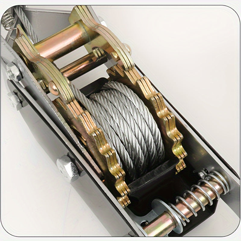 Тяжёлая ручная лебёдка 1/2/4 тонны с стальным тросом и двойным зубчатым механизмом