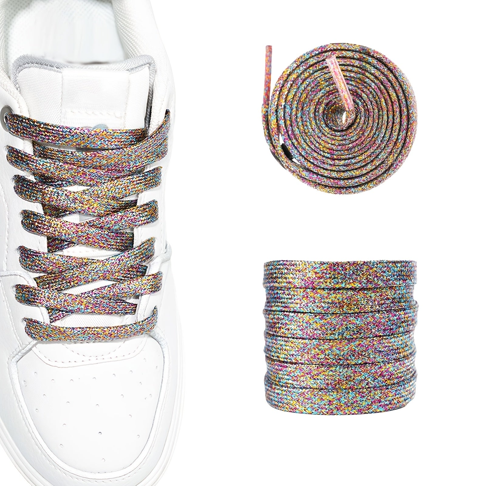Women's Reflective Plastic Shoelaces Decorative Textured Fits Shoes Boots