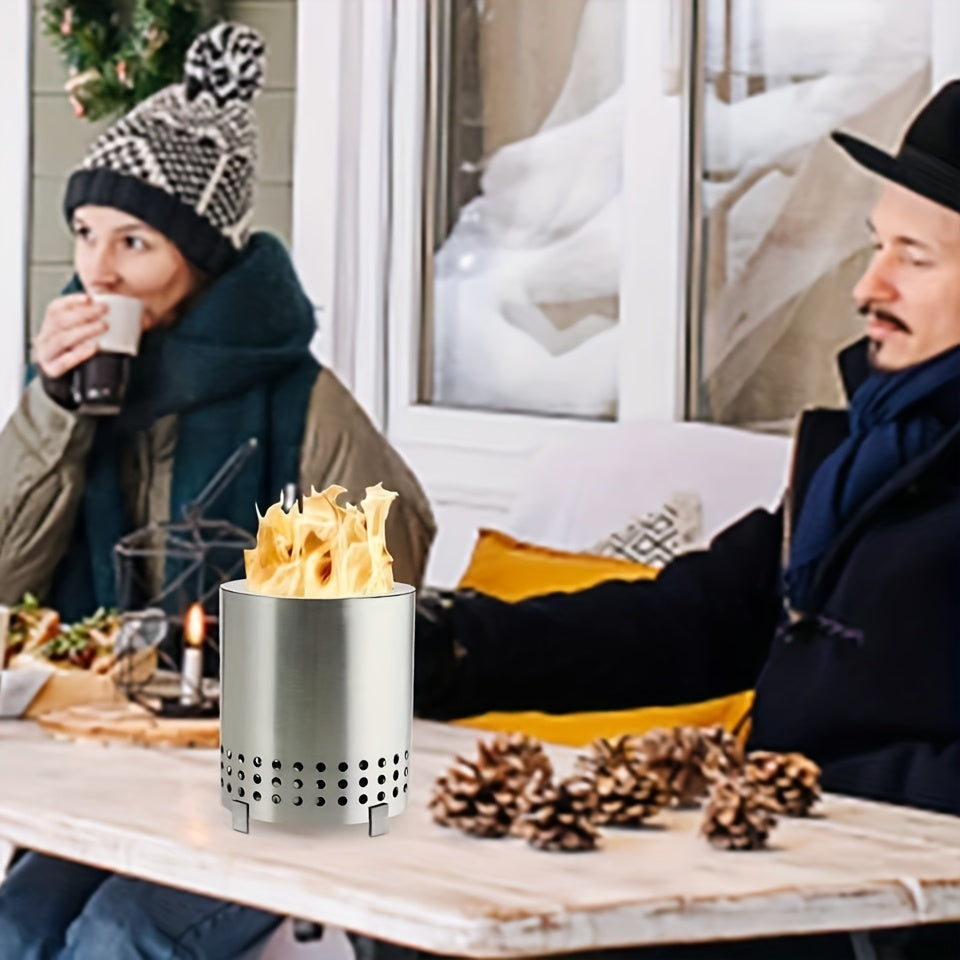 Portable Iron Outdoor Stove with Stand and Travel Bag for Camping and BBQ